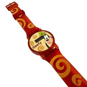 Vtg Disney Goofy Digital Watch Orange Swirl Band by SII Marketing Intl MD0028